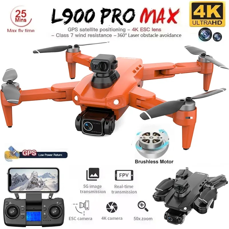 Fpv Brushless Rc Drone 4K - L900 Pro MAX GPS 드론 4K