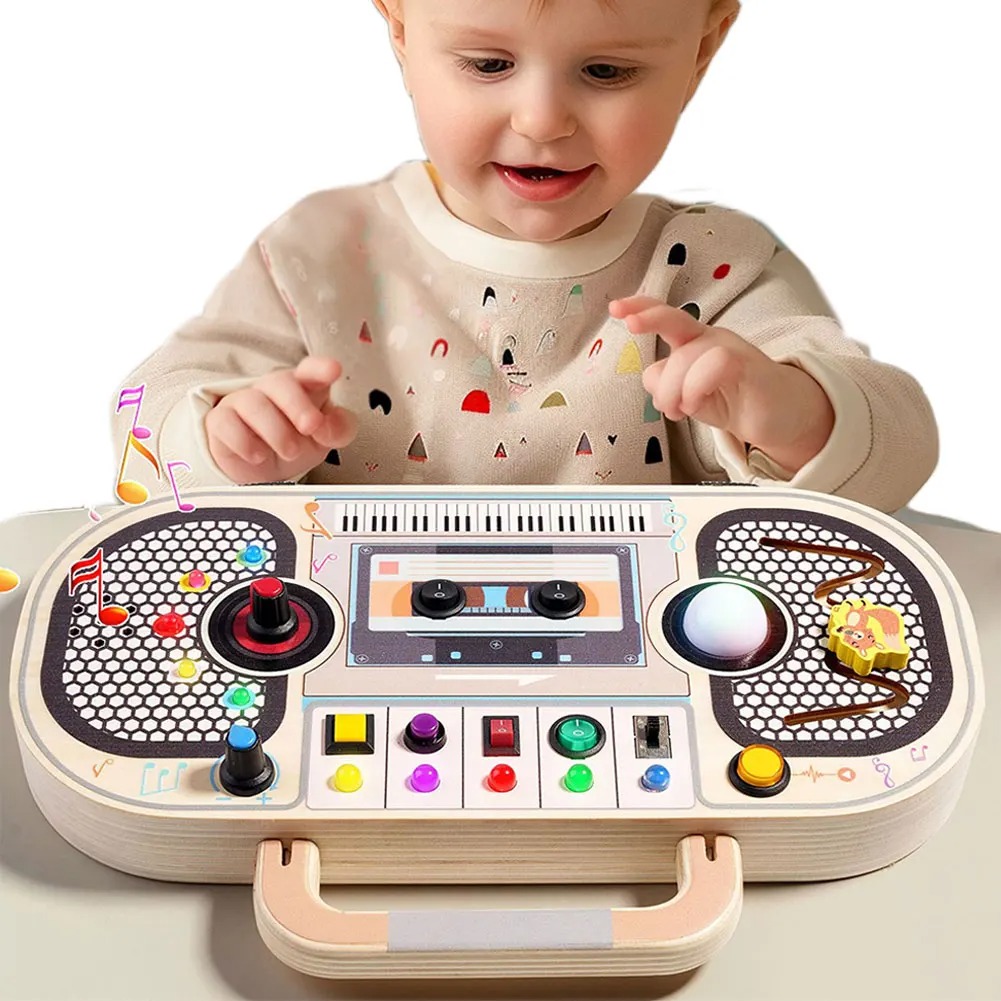 Montessori Wooden Busy Board Toddler - 몬테소리 유아 장난감 아기 나무 바쁜