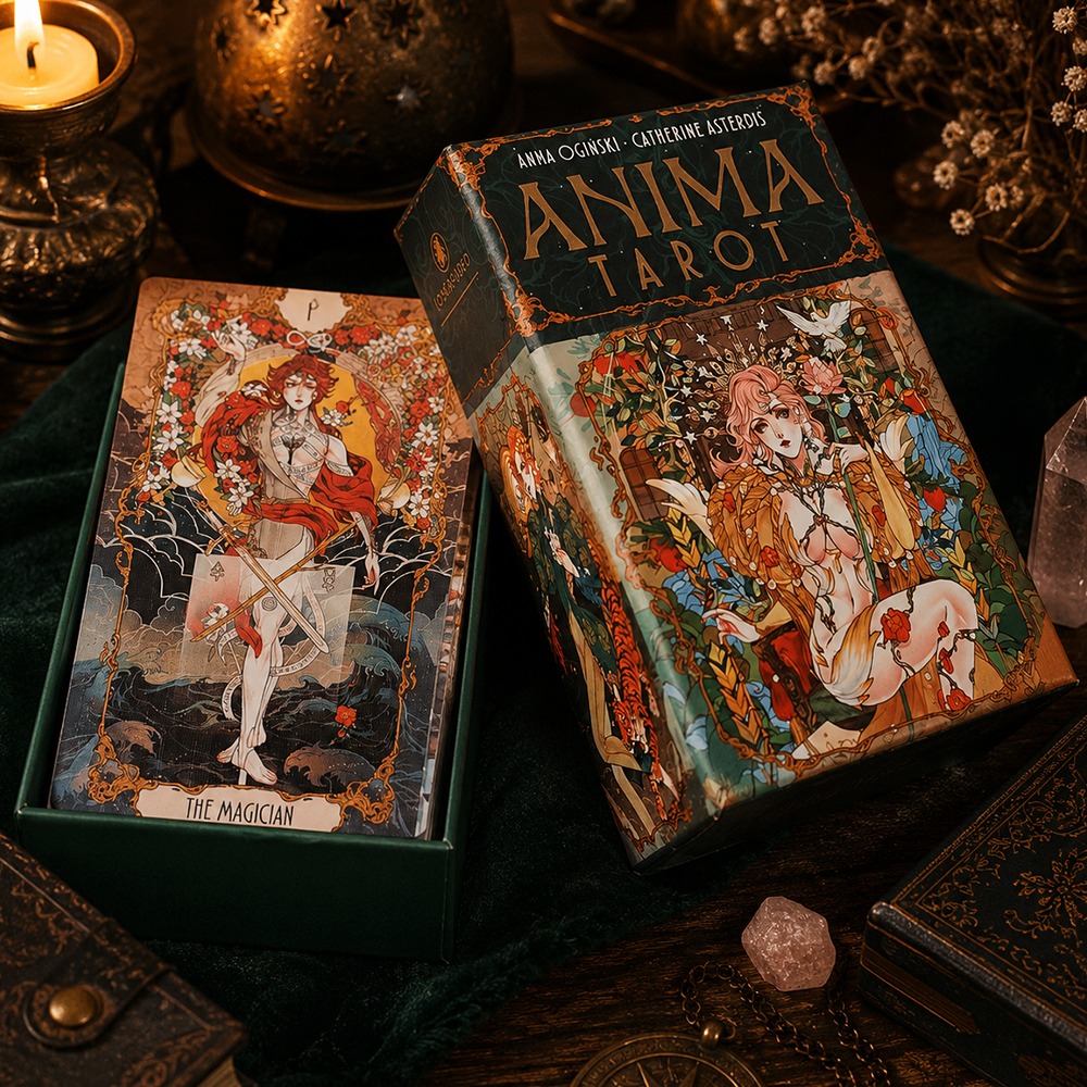 Tarot Cards Deck With Guidebook - 화려한 애니메이션 스타일 일러스트로 이중 엠보싱
