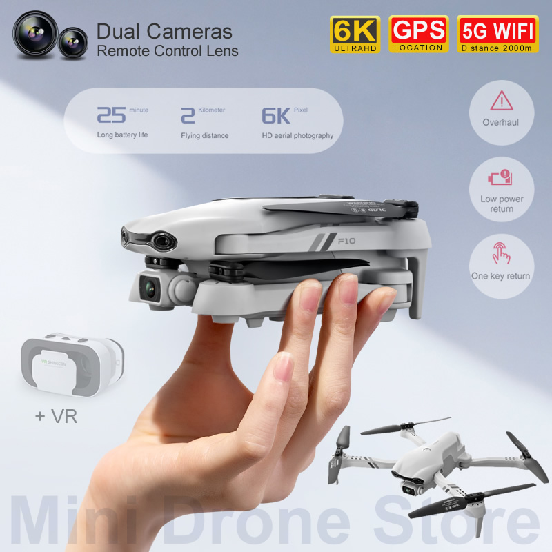 Fpv Brushless Rc Drone 4K - F10 RC 헬리콥터 선물 GPS 드론