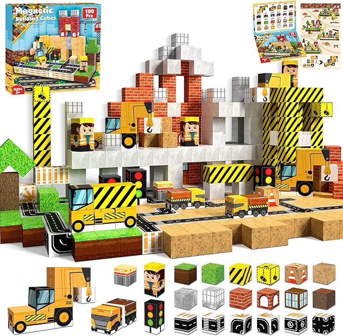 100PCS 자석 블록, 자석 빌딩 블록 유아용 자석  - Magnetic Building Tiles Set 100Pcs 리뷰 및 가격