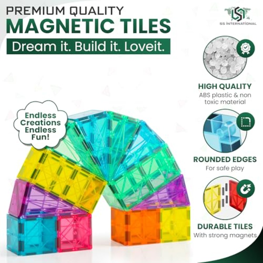 자석 타일 조립 세트 100개(자동차 2대 포함) ST - Magnetic Building Tiles Set 100Pcs 리뷰 및 가격