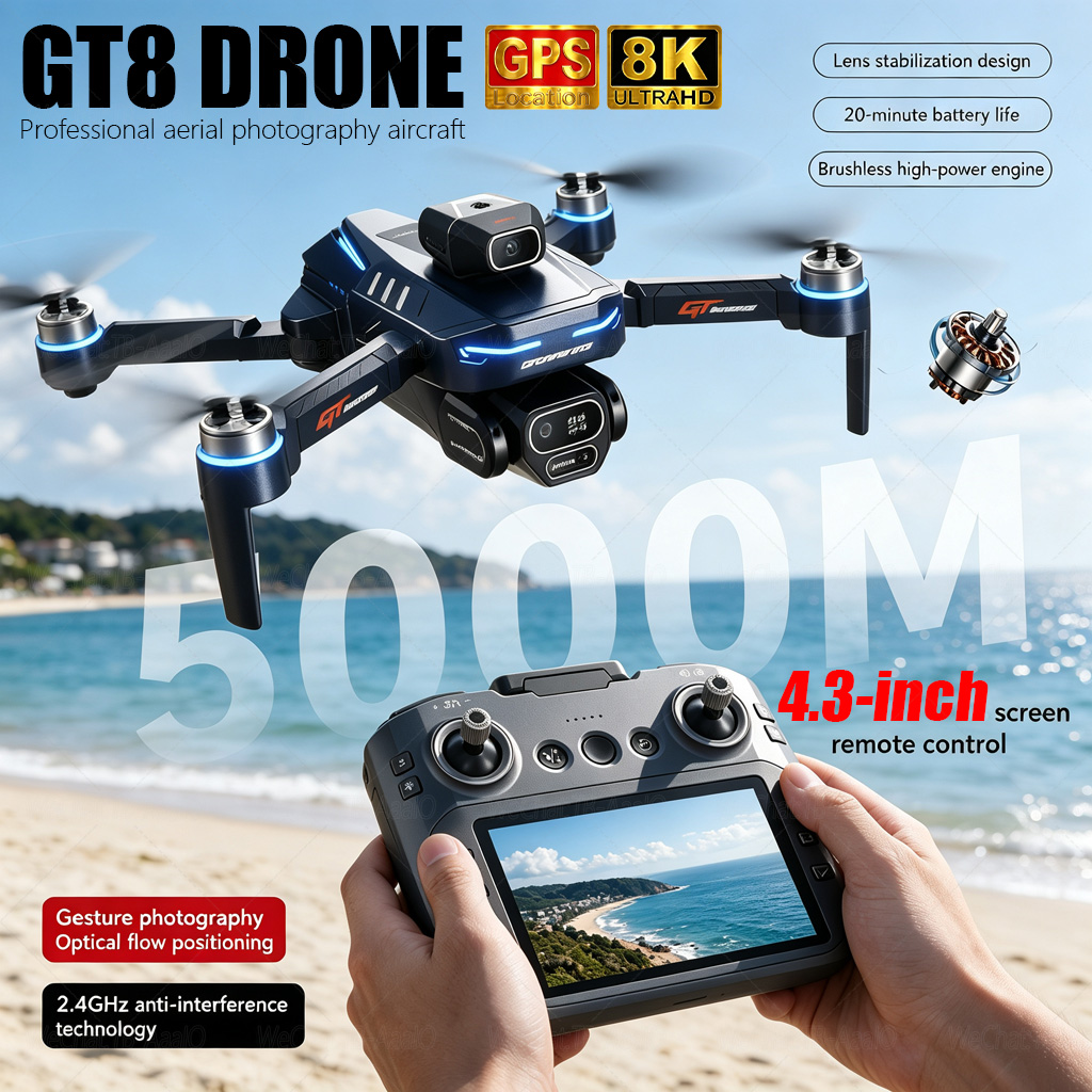 NEW GT8 HD RC 드론 4K 전문가용 듀얼 카메 - Fpv Brushless Rc Drone 4K 리뷰 및 가격