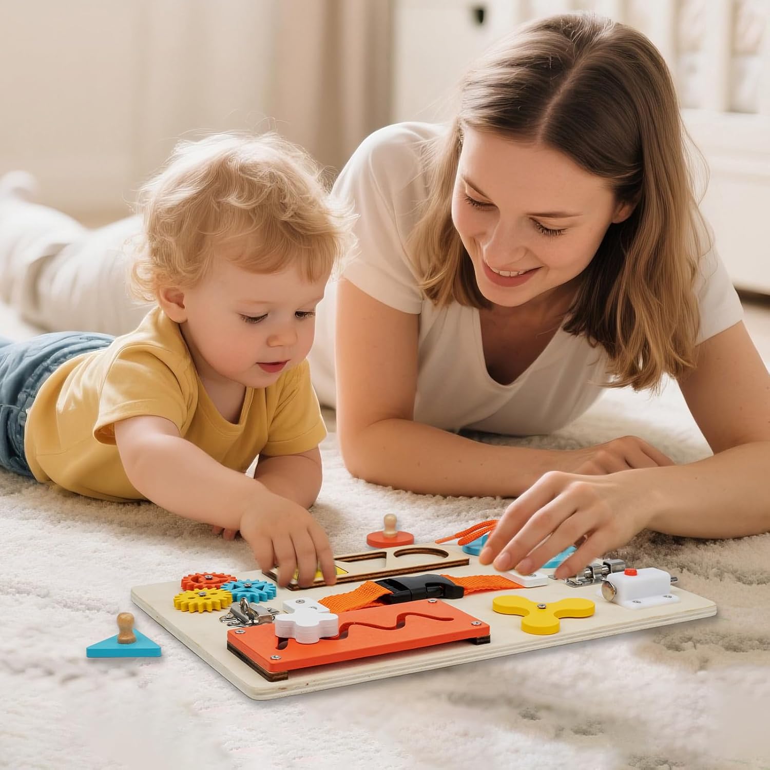 몬테소리 유아용 비지보드, 목재 활동 감각 보드, 소근 - Montessori Wooden Busy Board Toddler 리뷰 및 가격