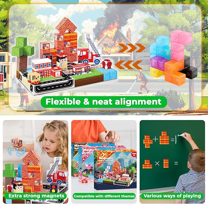 자석 블록 100개 세트, 광산 숲 농장 조립, 자석  - Magnetic Building Tiles Set 100Pcs 리뷰 및 가격