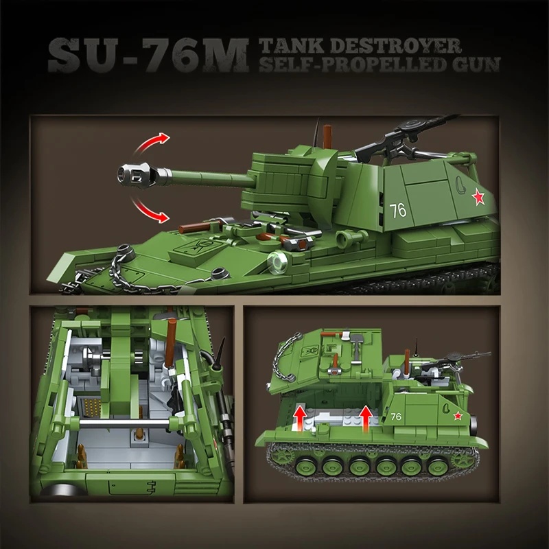 소련 SU-76M 탱크 파괴기 자주포 건조식 포병차량  - Lego Compatible Military Tank 리뷰 및 가격