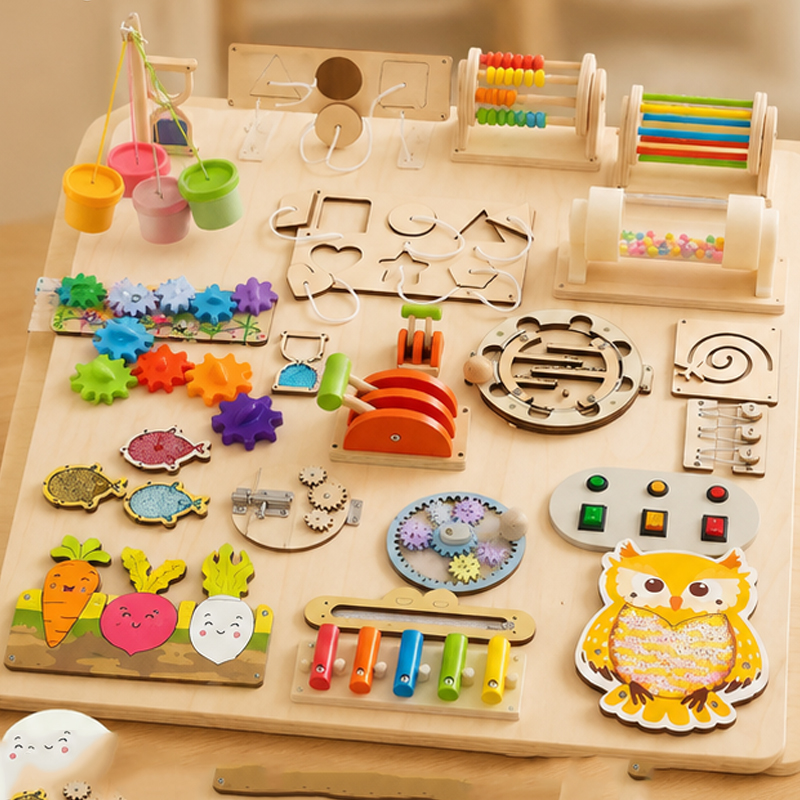 프리미엄 몬테소리 비지보드 액세서리 감각 발달 및 소근 - Montessori Wooden Busy Board Toddler 리뷰 및 가격