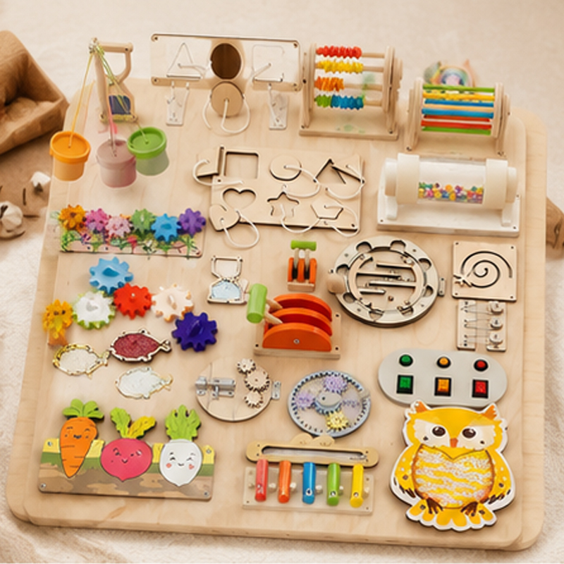 프리미엄 몬테소리 비지보드 액세서리 감각 발달 및 소근 - Montessori Wooden Busy Board Toddler 리뷰 및 가격